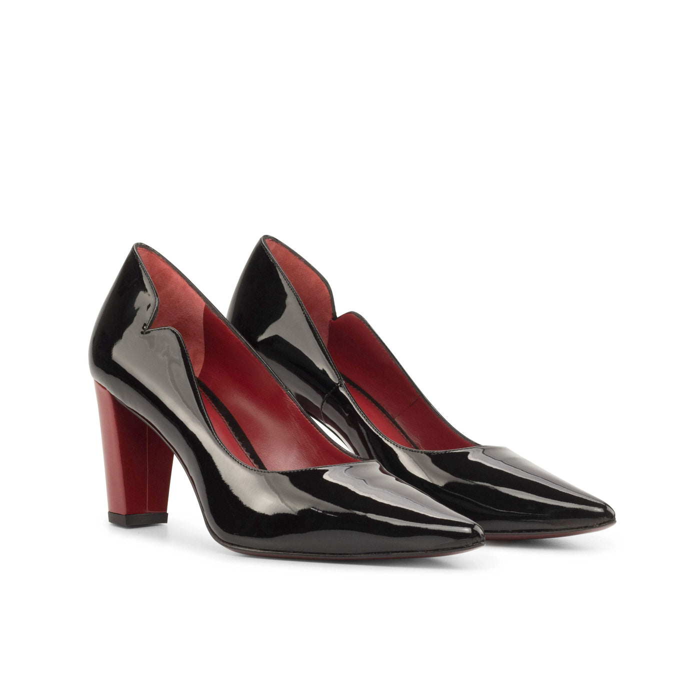 Women's Genoa High Heels Leather Passion Red Luxury Black 4914 4- MERRIMIUM