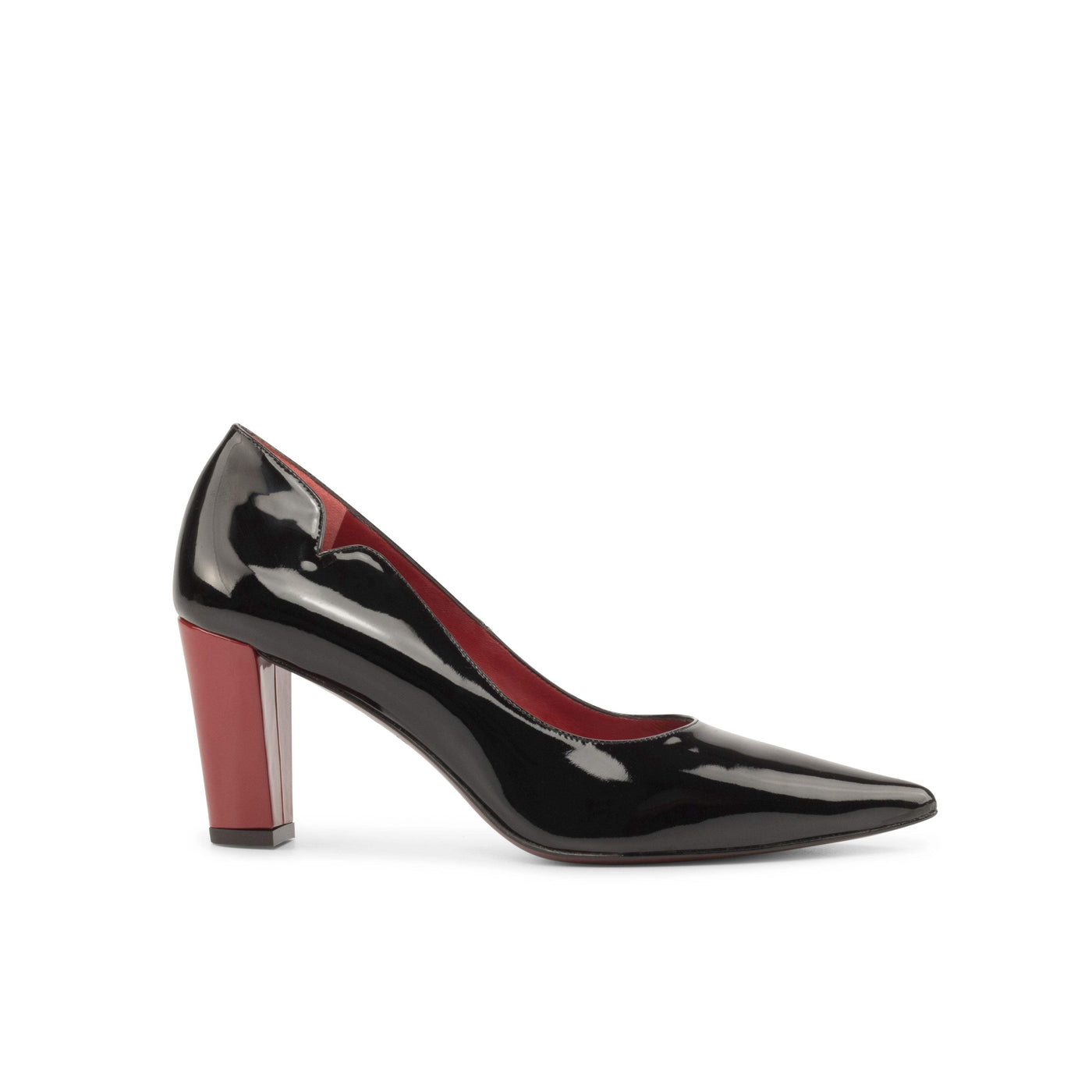 Women's Genoa High Heels Leather Passion Red Luxury Black 4914 3- MERRIMIUM