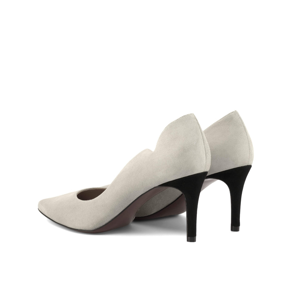 Women's Genoa High Heels Leather Stone Grey Luxury Black 4763 2- MERRIMIUM