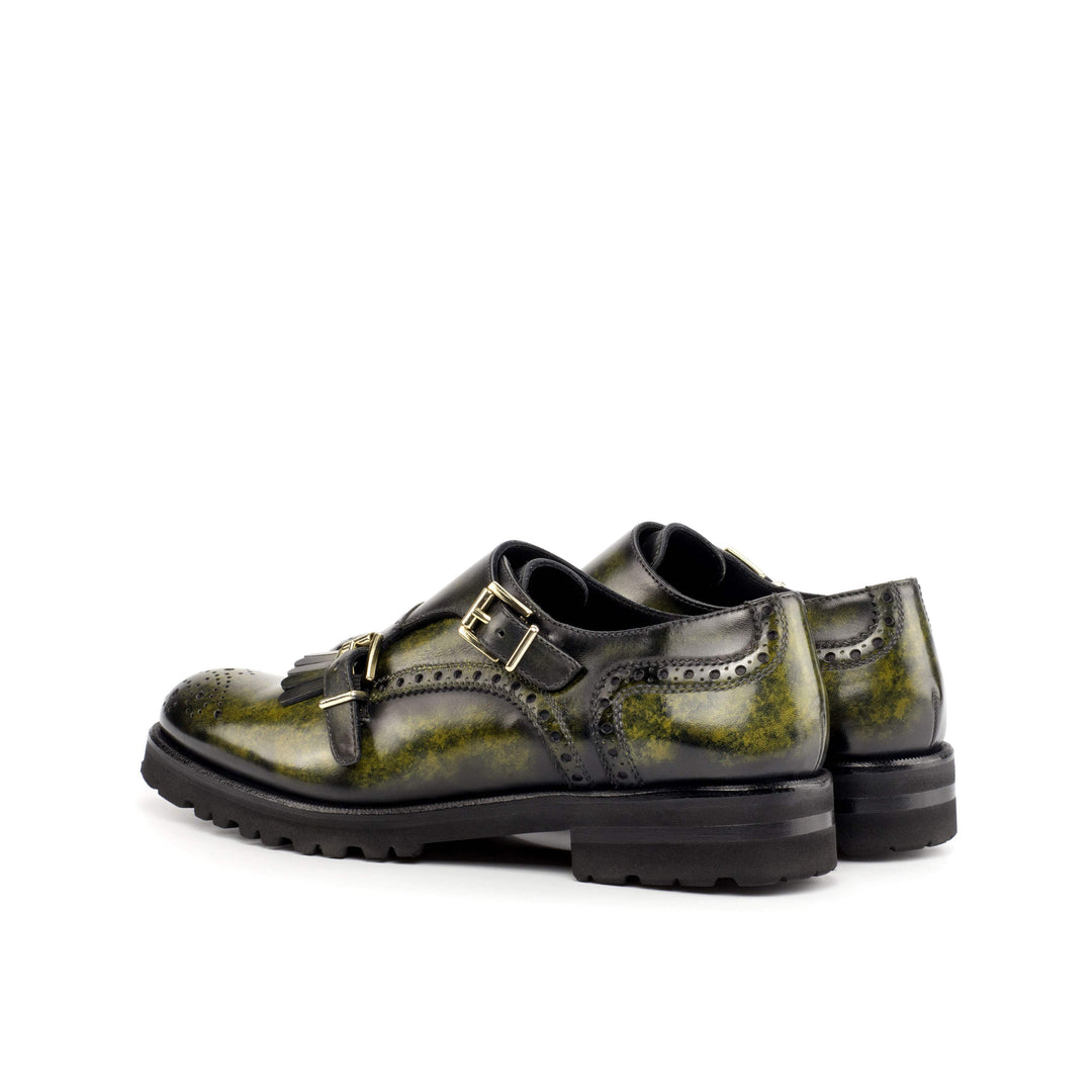 Women's Kiltie Monk Strap Shoes Patina Green 4482 4- MERRIMIUM