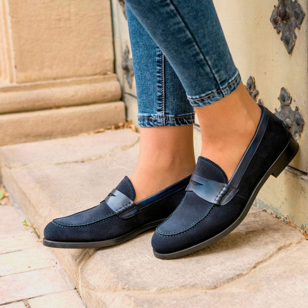 Women's Loafer  Shoes Leather Blue 3051 1- MERRIMIUM--GID-2347-3051