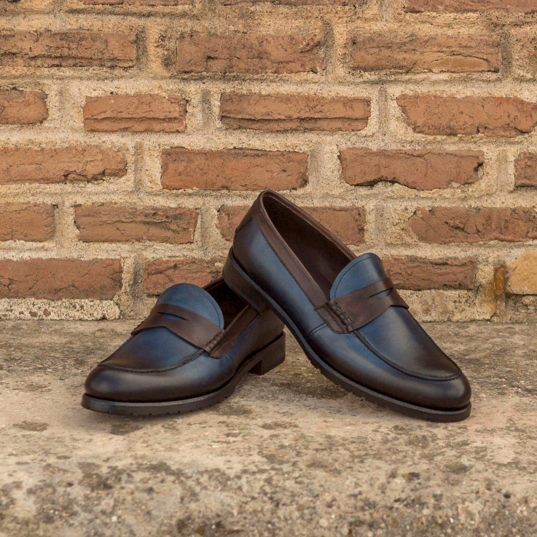 Women's Loafer  Shoes Leather Dark Brown Blue 3063 1- MERRIMIUM--GID-2349-3063