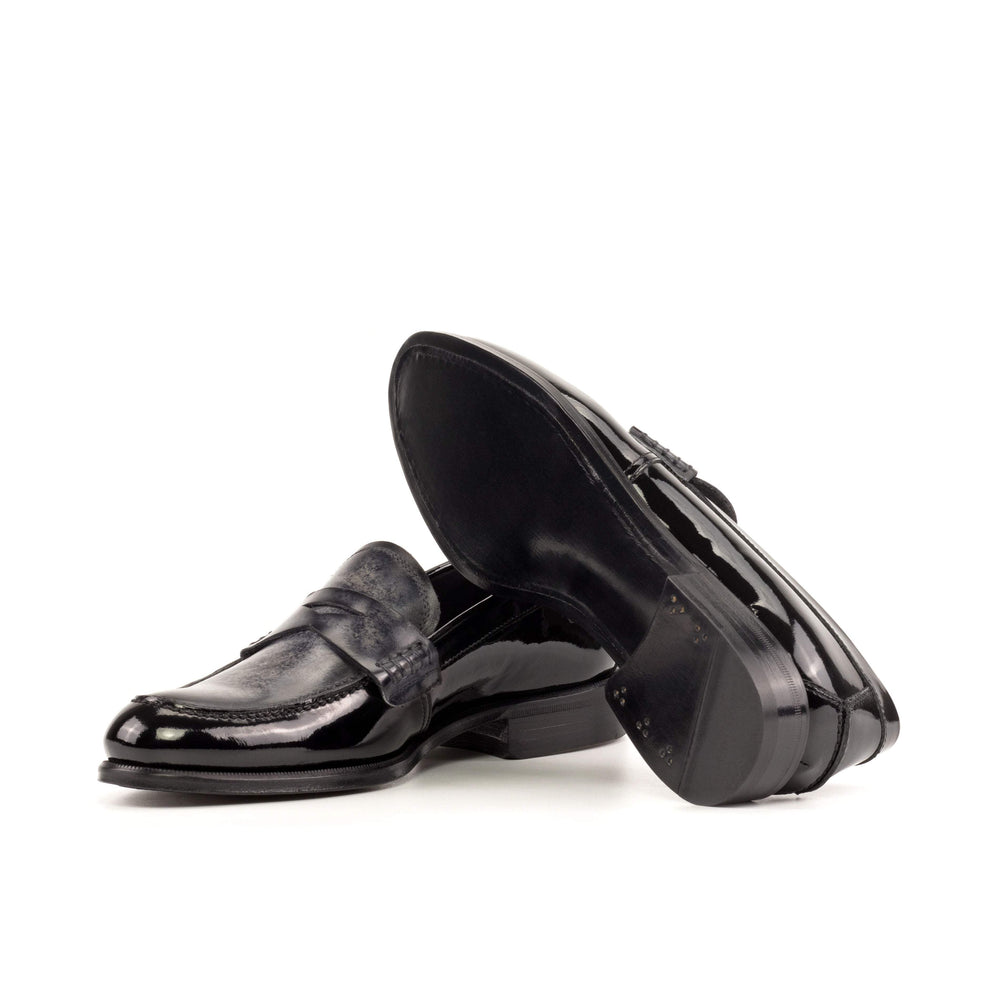 Women's Loafer  Shoes Patina Leather Black Grey 5643 2- MERRIMIUM