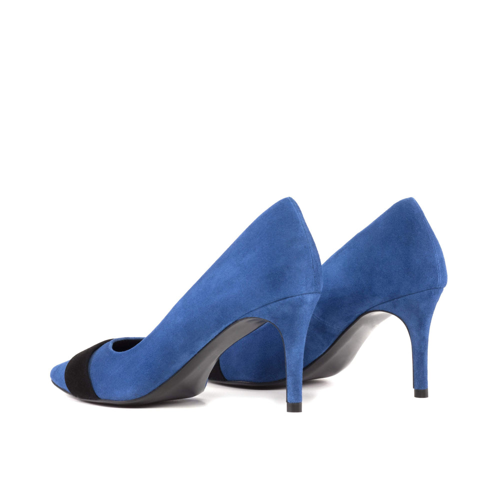 Women's Milan High Heels Leather Luxury Black Deep Blue 5241 2- MERRIMIUM