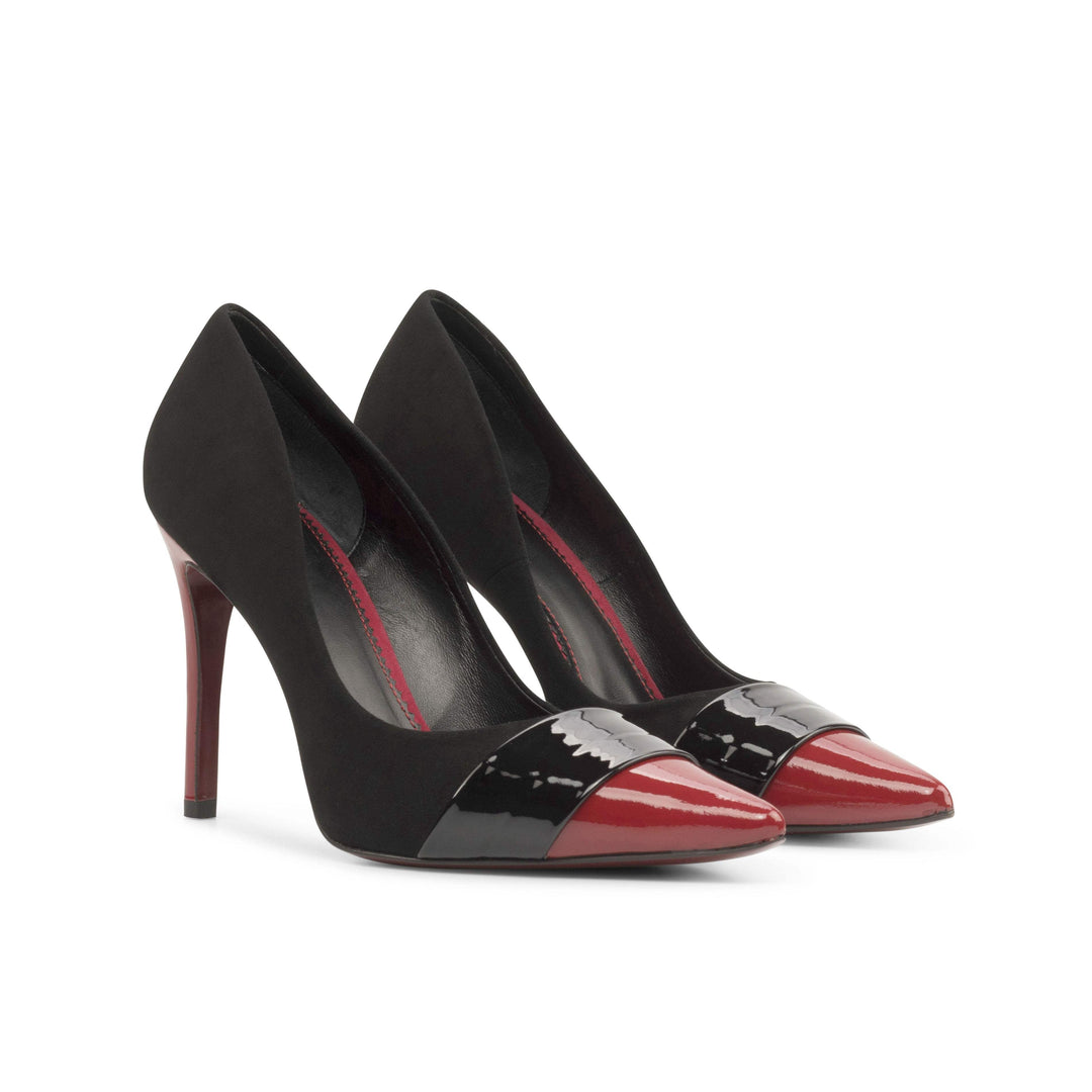 Women's Milan High Heels Leather Luxury Black Passion Red 4912 4- MERRIMIUM