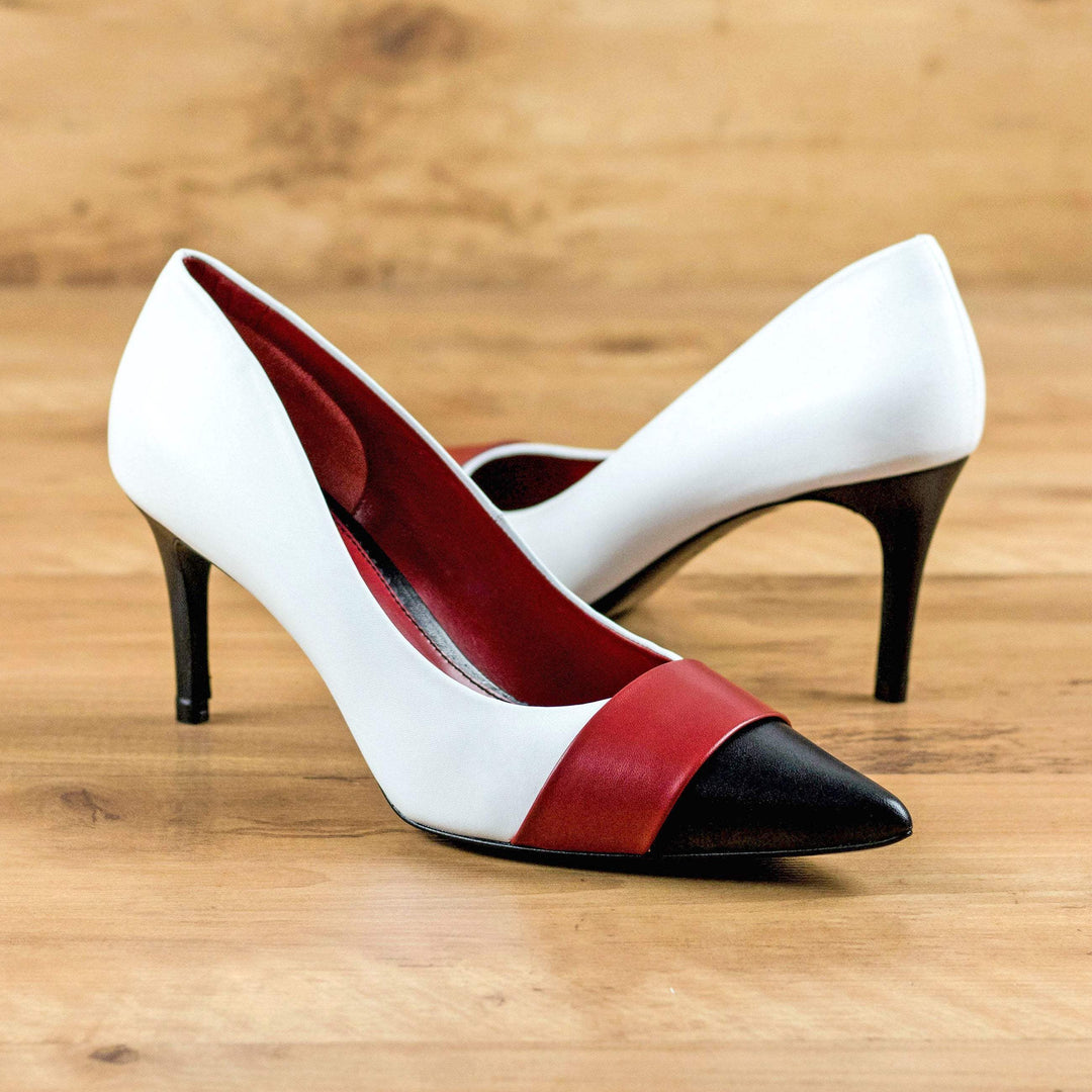 Women's Milan High Heels Leather Passion Red Pure White 4769 1- MERRIMIUM--GID-4045-4769