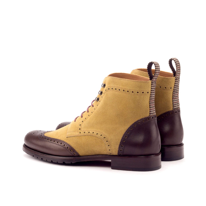 Women's Military Brogue Boots Leather Brown Dark Brown 3339 4- MERRIMIUM