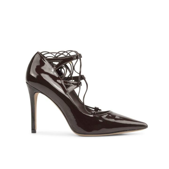 Women's Naples High Heels Leather Luxury Black Dark Chocolate 4913 3- MERRIMIUM