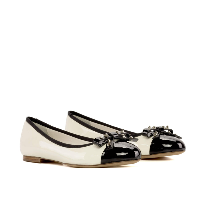 Women's Padua Flat Shoes Leather Luxury Black Greece Marble 5281 4- MERRIMIUM