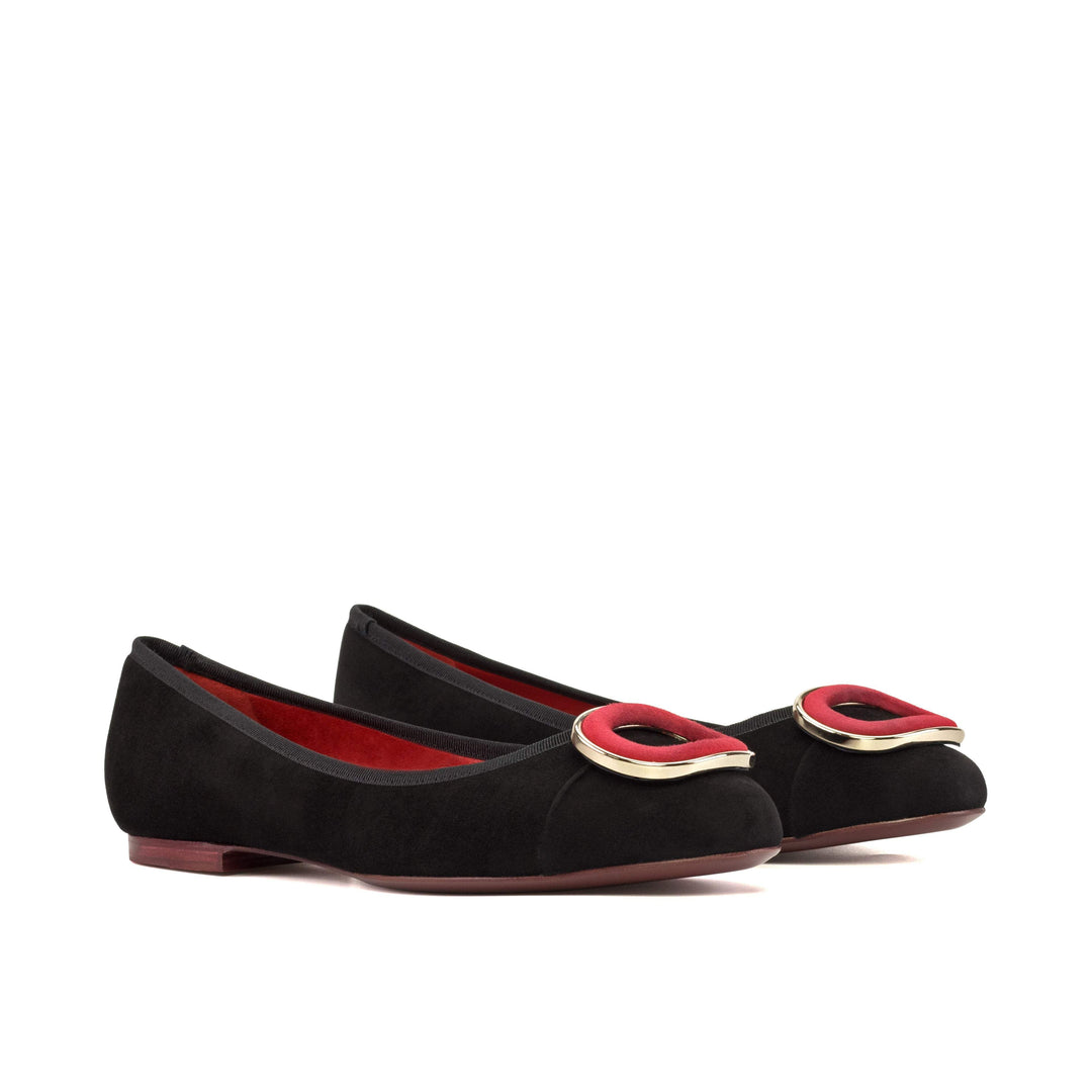 Women's Padua Flat Shoes Leather Passion Red Luxury Black 5285 4- MERRIMIUM