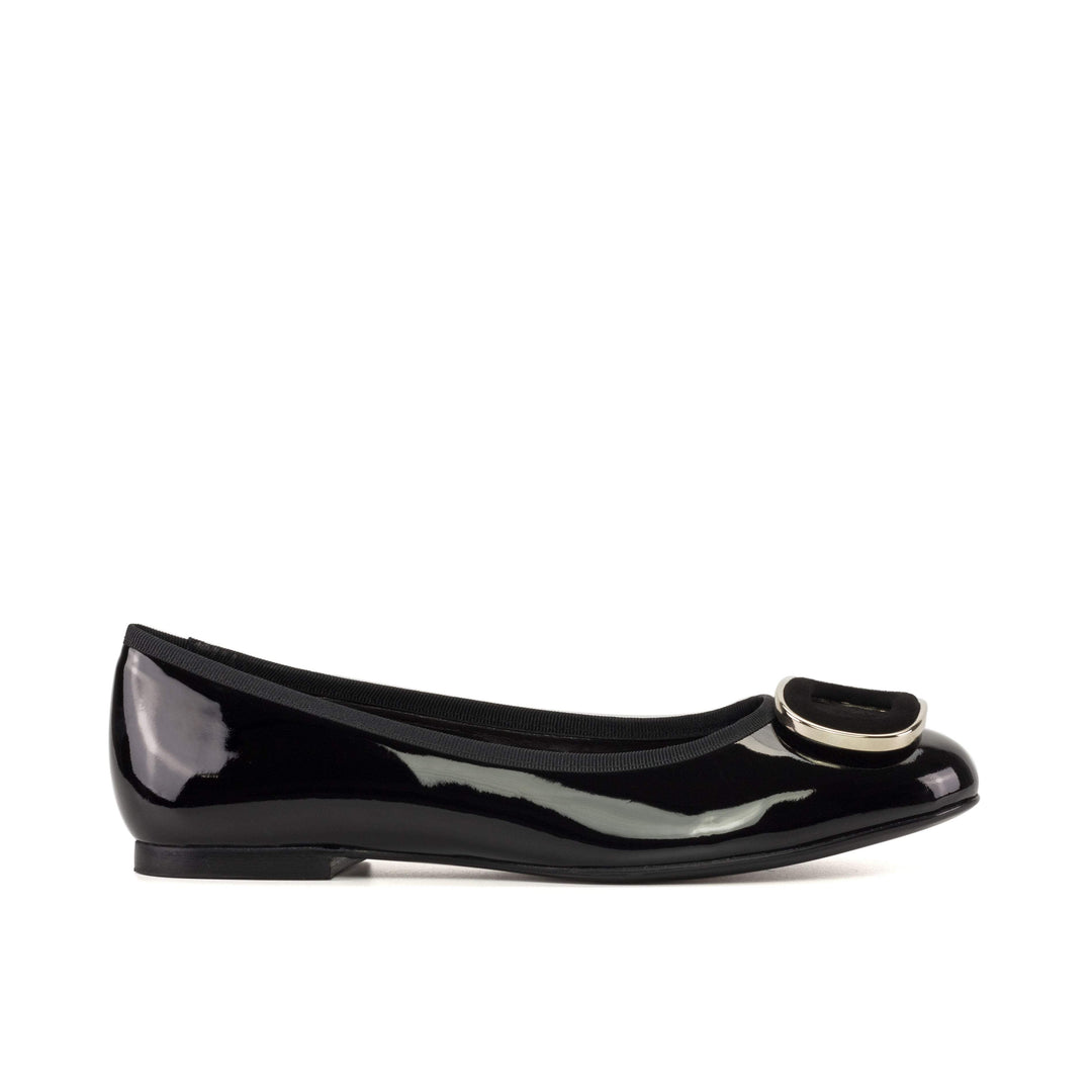 Women's Rome Flat Shoes Leather Luxury Black 5240 3- MERRIMIUM
