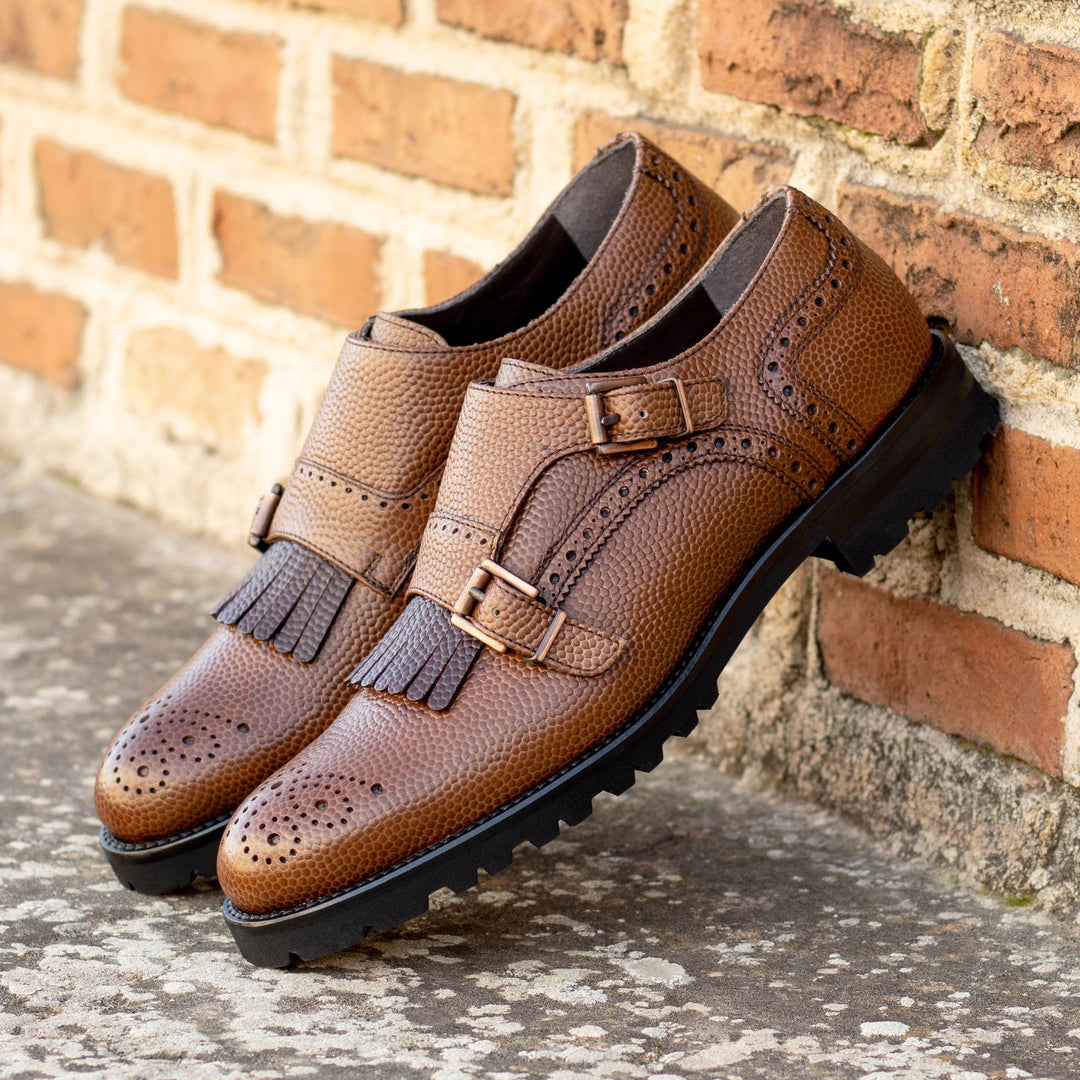 Women's Kiltie Monk Strap Leather Shoes Burgundy Brown 5794 MERRIMIUM Women's Kiltie Monk Strap Leather Shoes Burgundy Brown 5794 MERRIMIUM
