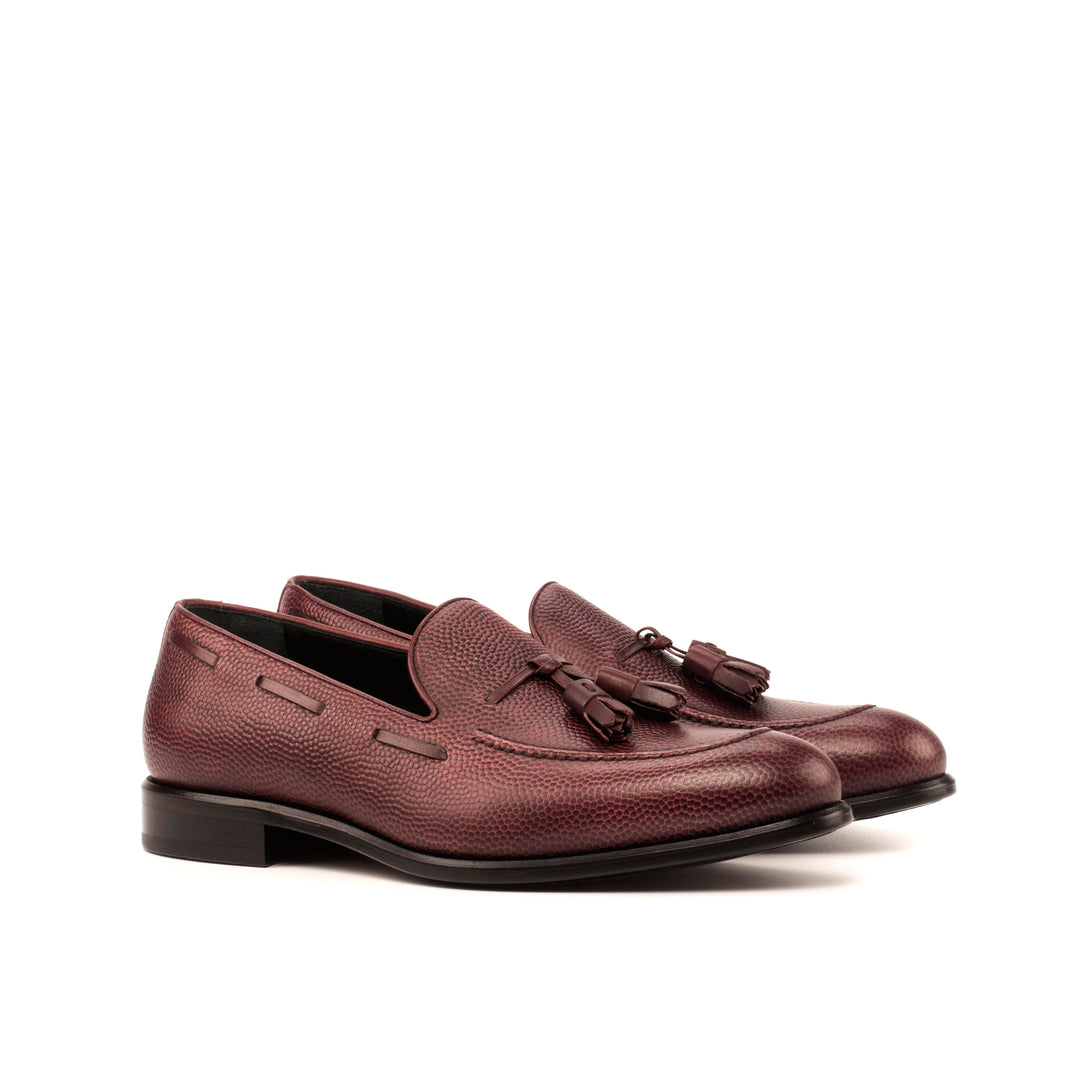 Men's Loafer Leather Shoes Wide Plus Size Burgundy 3935 3 MERRIMIUM