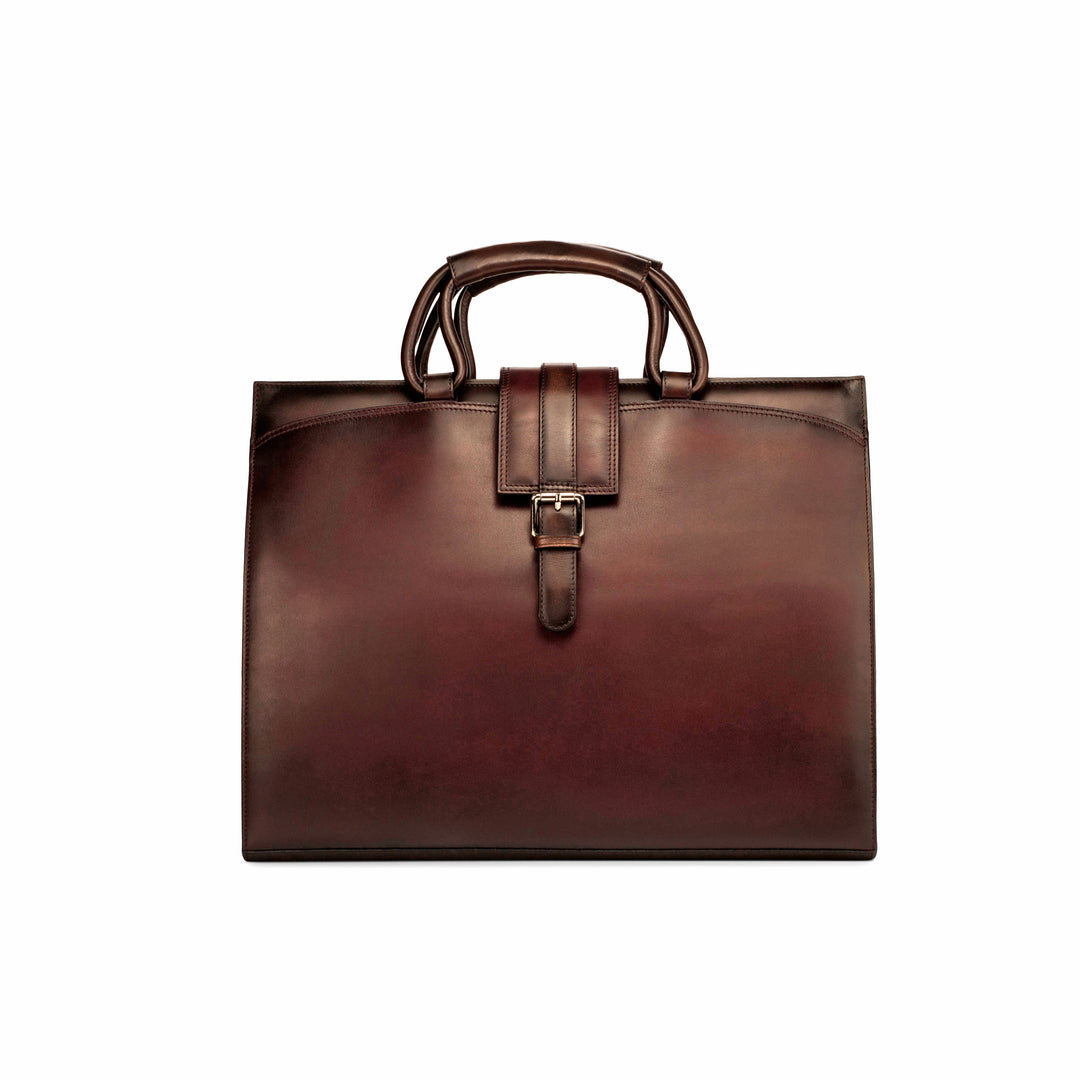 Briefcase Leather Burgundy Dark Brown 3782 2 MERRIMIUM