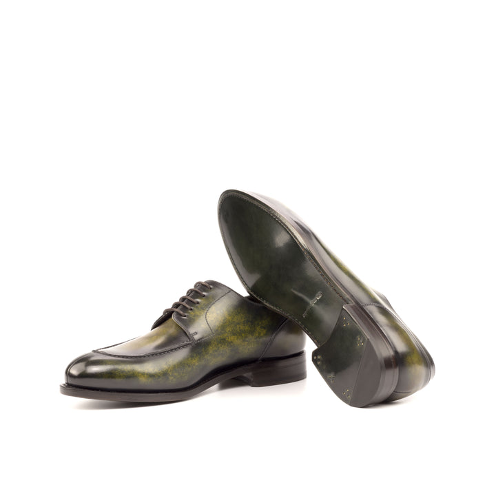 Men's Derby Split Toe Shoes Patina Leather Goodyear Welt Wide Plus Size Green 4720 2 MERRIMIUM